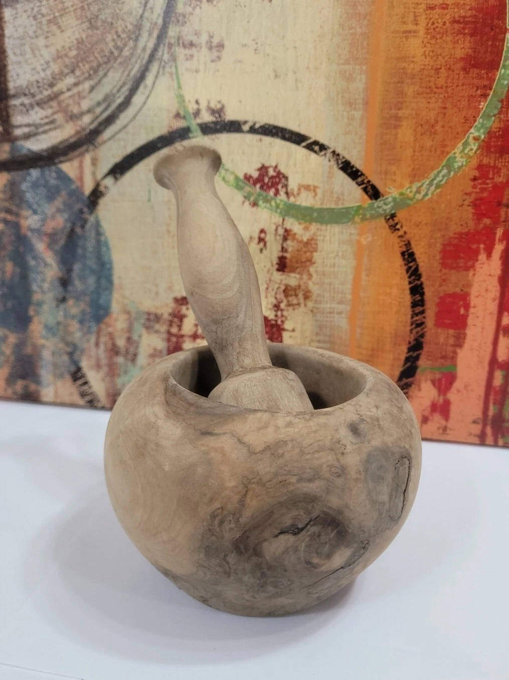 Wood Rustic Mortar and Pestle Handmade