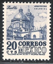 pa123a Mexico Arquite MNH paper 4 Sc#878a Mc#1012Aby Et#aa123a blue