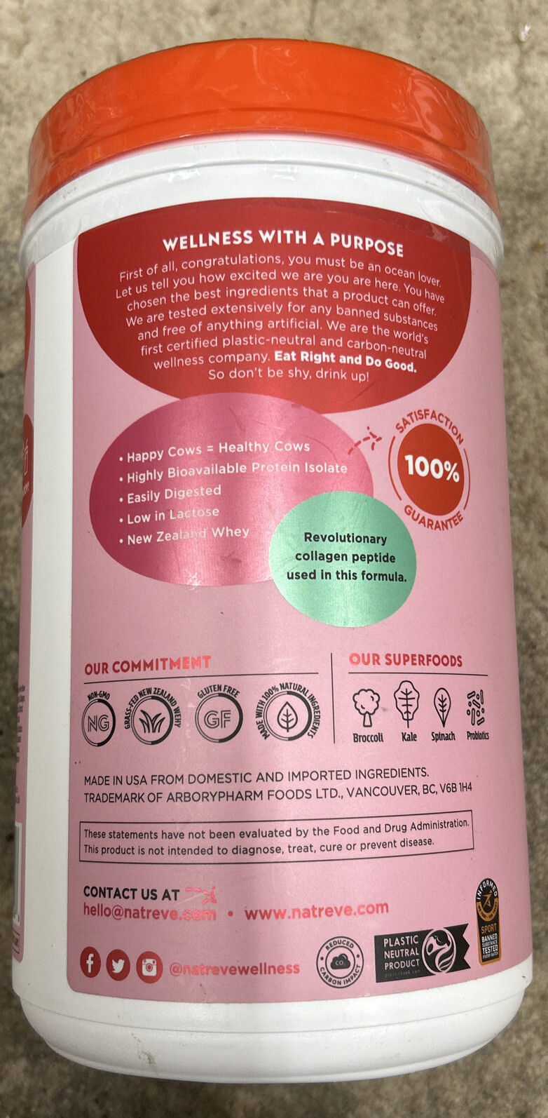 Natreve Whey Protein Powder EX 11/24+ 28g GrassFed Whey Protein with Amino eBay