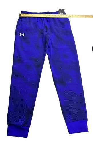 Under Armour Boys Rival Fleece Joggers Youth Sz XL Blue Striped 1379790 NWT $45 - Picture 5 of 10