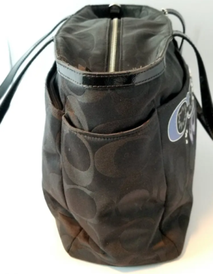 Coach Black Signature C Graffiti Optic Kiss Lock DIAPER/TRAVEL Bag