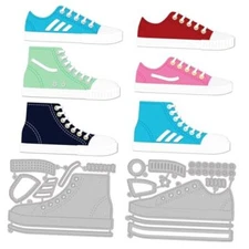  2Set 16Pcs Canvas Shoes Cutting Dies for DIY Scrapbooking Metal Sports Shoes 