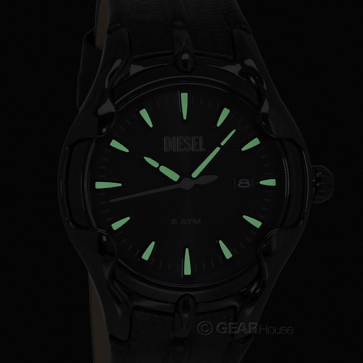 DIESEL Metamorph Vert Mens Watch, Black Dial, Reptilian Embossed