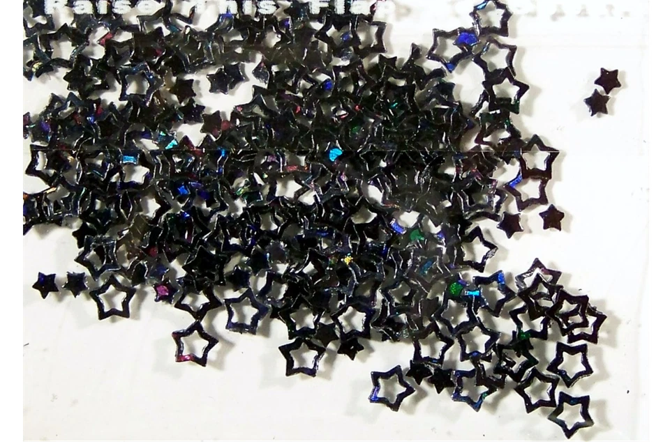 WORLD OF NAILS-DESIGN LTD. 𝗔𝗨𝗦𝗩𝗘𝗥𝗞𝗔𝗨𝗙 ca 200 Outline Shapes Einleger Sterne schwarz irisierend