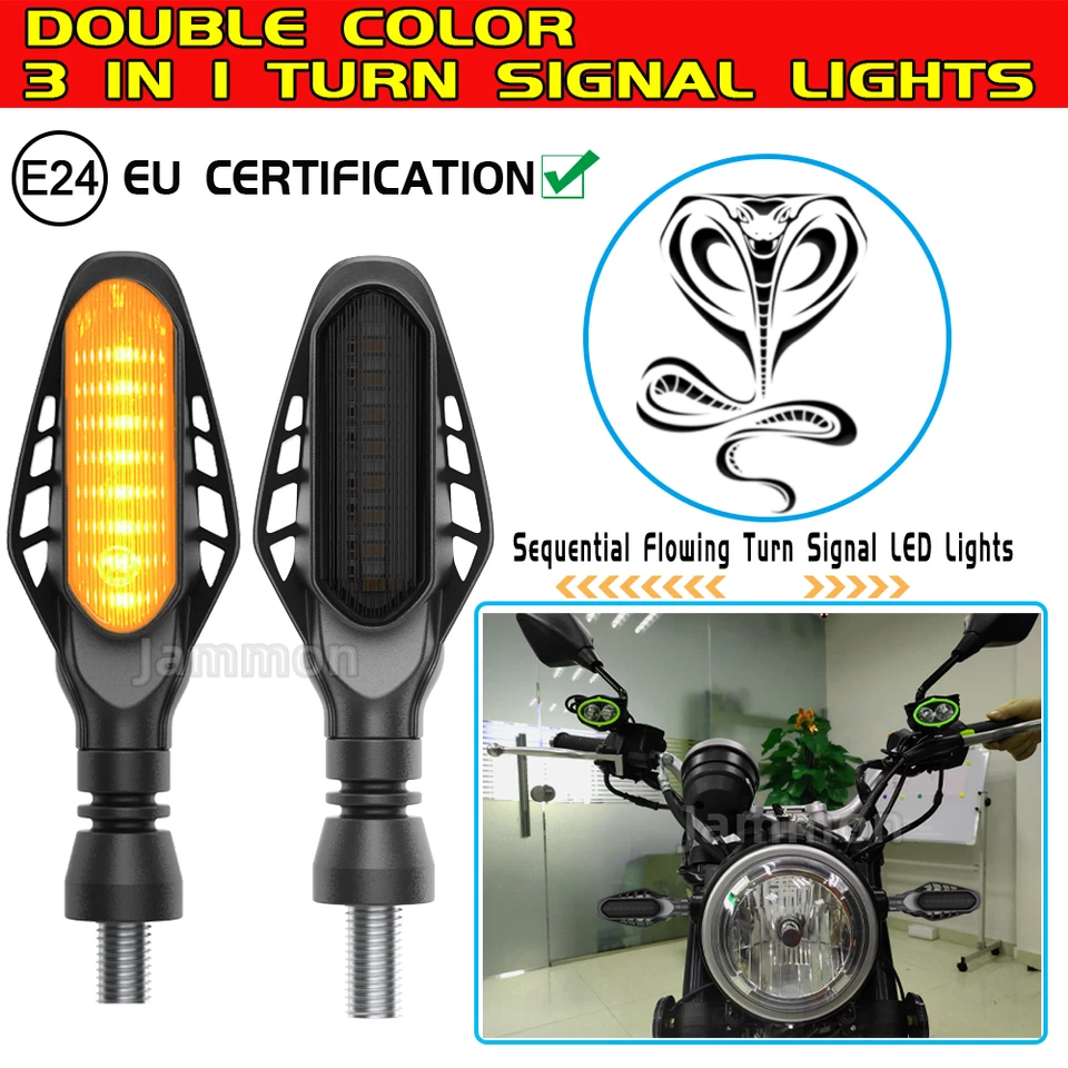 4x Luz Indicadora LED de Freno para Motocicleta ahumada Luz Trasera Delantera+Trasera Foto 4 de 4