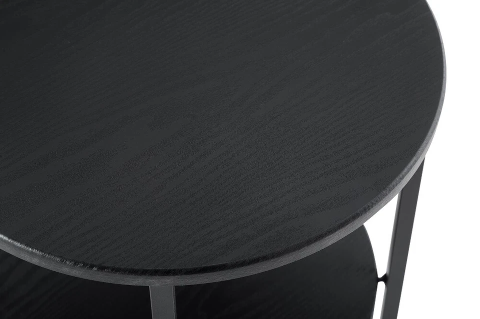 Small Round Side Table 2 Tiers Farmhouse End Table Accent Tables Night Stands - Image 4 of 4