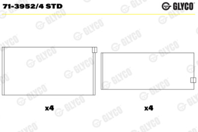 GLYCO 71-3952/4 STD Big End Bearings for CHEVROLET,CITROEN,CITROEN (DF-PSA),FIAT