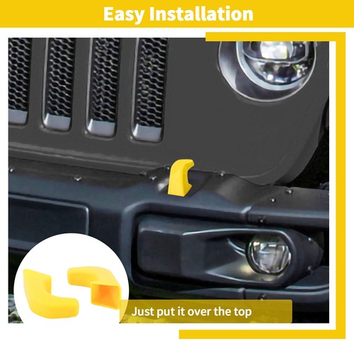 2pc Bumper Tow Hook Protector Tow Hook Rubber Covers For Jeep Wrangler JK JL JT - Picture 42 of 66