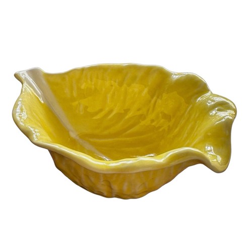 SECLA vintage 1960s yellow cabbage leaf dish bowl (set of 6) - Picture 4 of 7