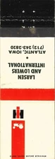 Matchbook Cover International Harvester Larsen Lowers Atlantic Iowa