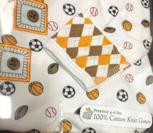 Stephan Baby Infant Gown Snapshirt 100% Cotton Many Styles Preemie 4-6 Lbs.. - Picture 20 of 20