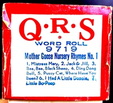 QRS Word Roll MOTHER GOOSE NURSERY RHYMES #1 Seven Song 9719 Player Piano Roll