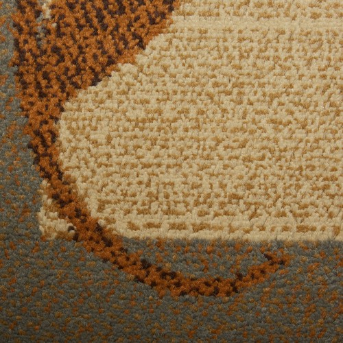TRANSITIONAL BROWN BLUE 8X11 AREA RUG MODERN LEAVES - ACTUAL 7' 8" x 10' 4" - Picture 6 of 6