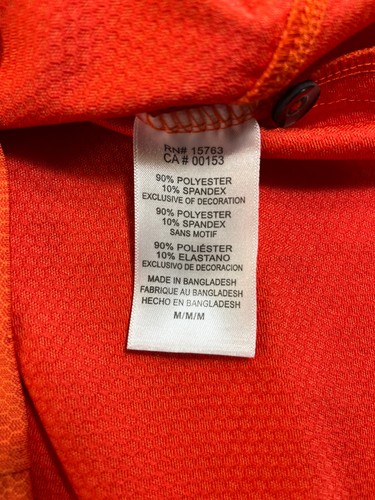 Champion CLEMSON TIGERS Embroidered S/S Polo Orange Honeycomb Sz MED 42”c EUC! - Picture 6 of 10