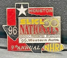 "VRHTF NHRA COOL RARE 1996 9TH ANNUAL SLICK 50 NATIONALS 1.5" X 1.5" HAT PIN