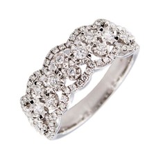 Anello Veretta Donna Giorgio Visconti Oro Bianco Diamanti Naturali 0,48 ct AB...