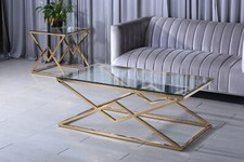 Designer Couchtisch verchromt 120cm Breite