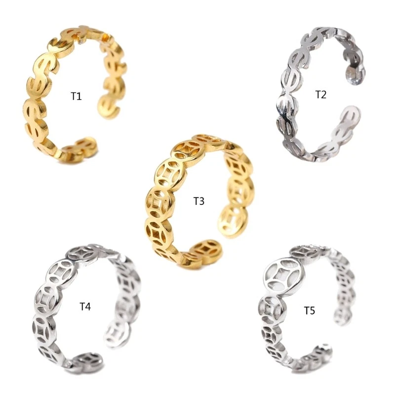 Vintage Hollow Lucky Stainless Steel Wealth Luckly Jewelry Accessories