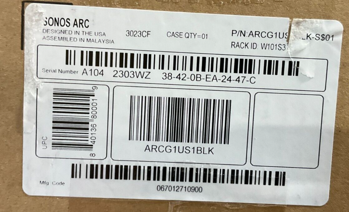 Sonos Arc Soundbar Black ARCG1US1BLK ✓❤️️✓❤️ BRAND