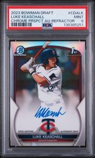 2023 BOWMAN DRAFT CHROME PROSPECT AUTO REFRACTOR LUKE KEASCHALL 302/499 PSA 9