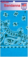 Hav-A-Hank Paisley Bandanna 22"X22" Light Blue
