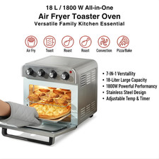 19QT Air Fryer Toaster Oven 7-in-1 Convection Countertop Cooker Stainless Steel