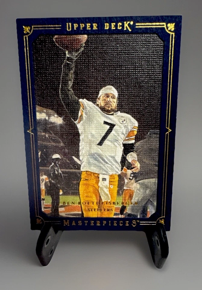 2008 Upper Deck Masterpieces Ben Roethlisberger Blue Framed /150 #7 Steelers SP - Image 4 of 4