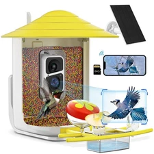 Careboda Bird Feeder with Camera, Motion Detection Auto Capture Videos, Smart...