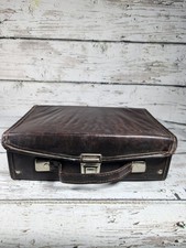 Vintage Retro Faux Brown Leather Cassette Tape Carrier Holds 12 Tapes w/ Cases
