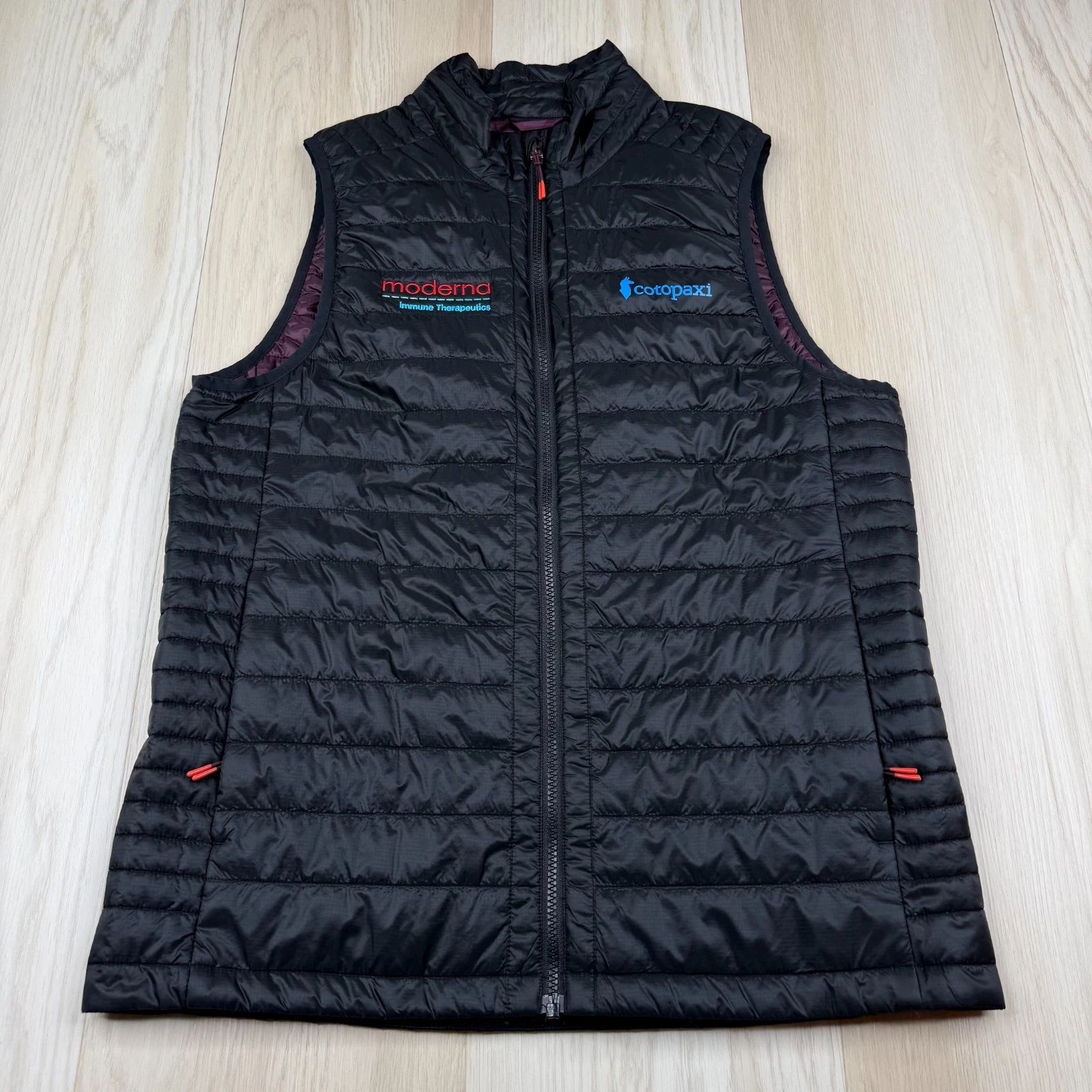 Cotopaxi Mens Black Outdoors Down Fill Hiking Full Zip Quilted Puffer Vest Sz M