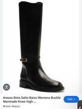 Arezzo Women s Bota Salto Baixo Black Knee High Boots Size 10B