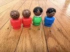 Vtg Fisher Price Little People African American Black Family Mom Dad Child Baby