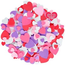 300 PCS Valentines Heart Stickers, Foam Stickers, Matte 300pcs Multicolor1