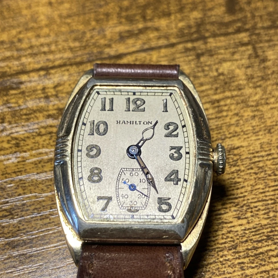 Reloj Pulsera Hamilton Perry Años 30 Vintage Raro Oro 14K Relleno 17 Joyas 987-F Funciona Foto 4 de 4