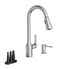 NEW Moen Milton Single Pull Down Sprayer Kitchen Faucet 87114SRS Stainless Steel