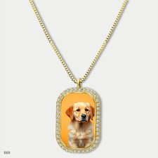 Stunning Cute Golden Retriever Dog Fashion Pendant Necklace Chain Image Dog Tag