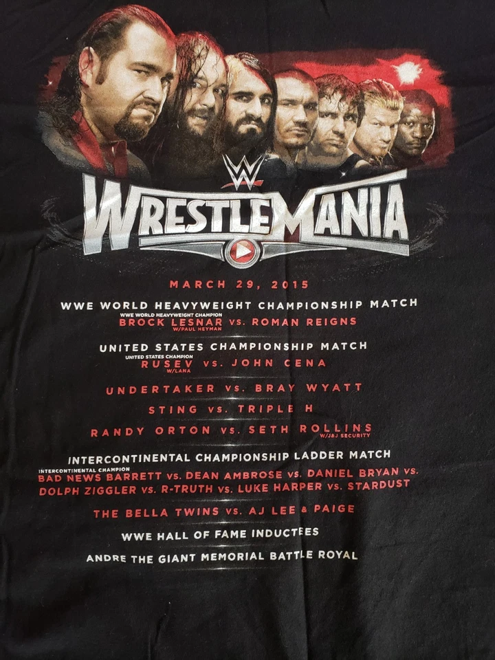 Camisa WWE Wrestlemania 31 2xl Excelente Estado WWF Sting Cena Brock Roman  Foto 3 de 4