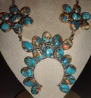 Spiny Oyster & Turquoise Naja Necklace | Floral Cluster Stations | 925 Silver — photo 2