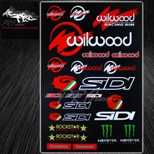 Motorcycle/Dirt/Sports Bike/Helmet Racing Rim Sponsor Logo Decal Sticker Sheet