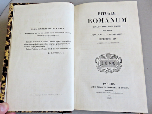 1853 - RITUALE ROMANUM - Roman Ritual in Latin - Musical Scores, Exorcism RARE