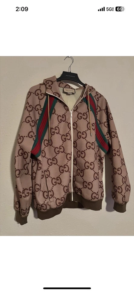 GUCCI Chaqueta GG Supreme Chaqueta Bomber con Capucha Talla Grande Auténtica Cremallera Para Hombre’s Foto 3 de 4