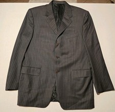 Canali Men Sport Coat 52R 100 Wool Blazer Jacket 3 Button Charcoal Italy
