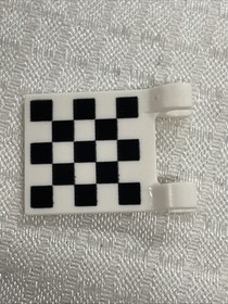 LEGO PART 2335pr0019 Flag 2 x 2 Square [Thin Clips] with Checkered Print