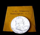 UNC 1960 Franklin Half Dollar BU FBL 50c 90% Silver U.S Coin P LUSTER GEM