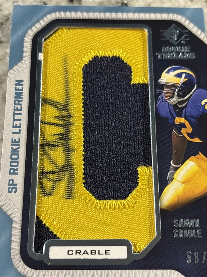 Shawn Crable 2008 SP Rookie Threads Letterman Auto 58/66 Michigan Wolverines - Image 3 of 4