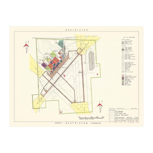 Old Map of Clovis Air Force Base, NM 1952 - Vintage Clovis A - Picture 6 of 29