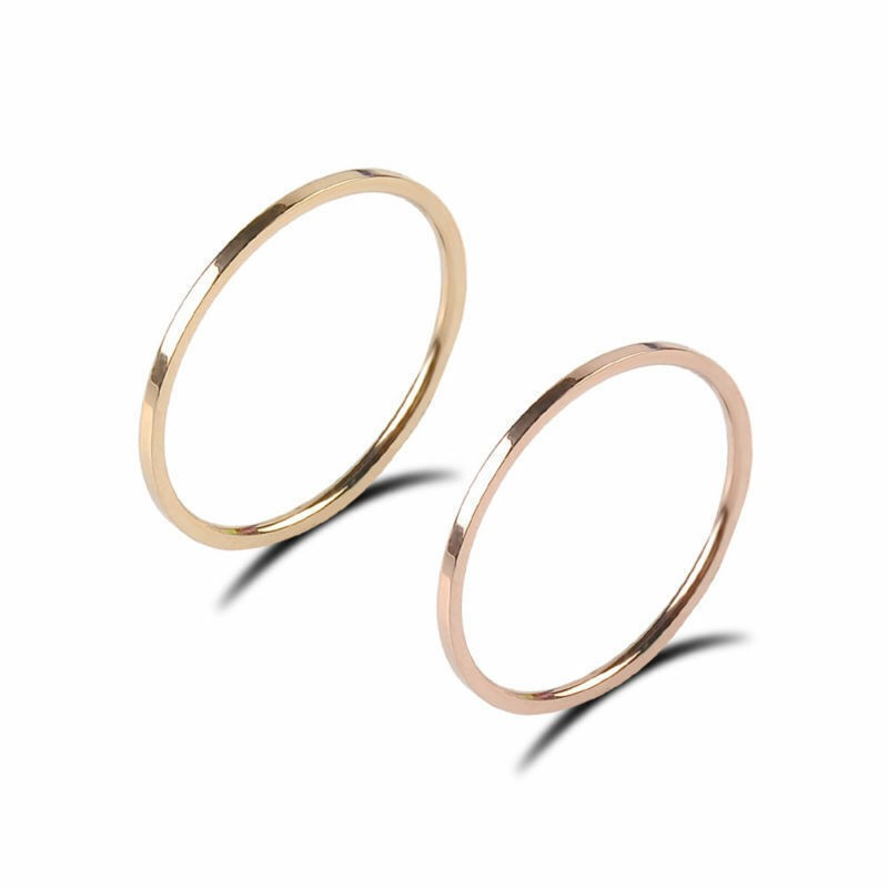 Thin Stainless Steel Rose Gold Couple Ring Simple Fashion Finger Rings