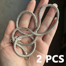 2pcs Collection Chinese Tibet Silver Carved Long Amulet Necklace Gifts Vintage