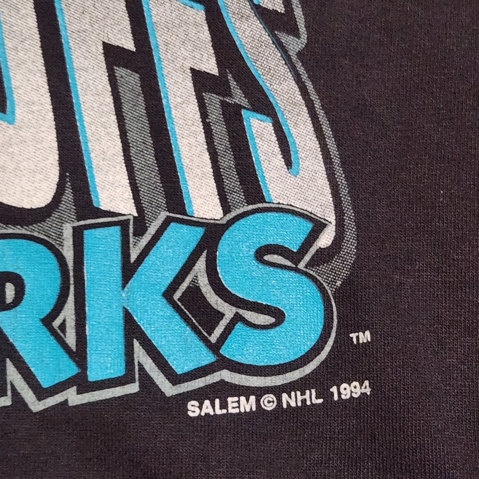 Vtg 90s San Jose Sharks 1st Attack Playoffs 1994 NHL Hockey T Shirt Salem