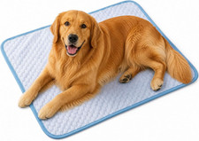 Large Dog Cooling Mat for Dogs, Gel Free Ice Silk Large Self Cooling Pad